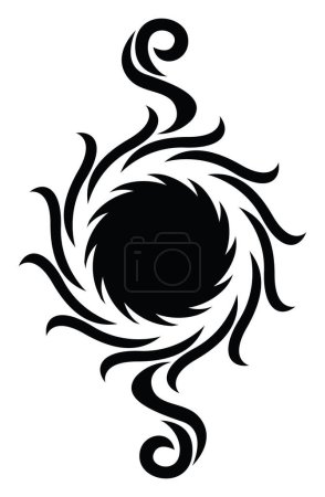 Illustration for Sun tattoo , illustration, vector on a white background. - Royalty Free Image