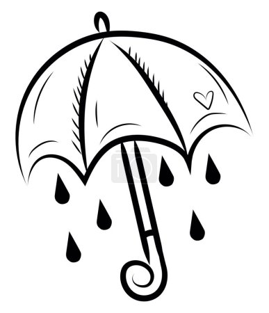 Téléchargez les illustrations : Tatouage parapluie, illustration, vecteur sur fond blanc. - en licence libre de droit