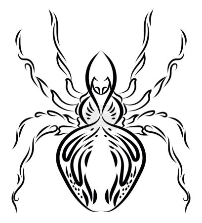 Illustration for Abstract spider tattoo , illustration, vector on a white background. - Royalty Free Image
