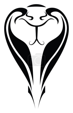 Ilustración de Cobra serpiente tatuaje, ilustración, vector sobre un fondo blanco. - Imagen libre de derechos