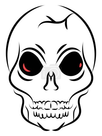 Illustration for Skull head tattoo , illustration, vector on a white background. - Royalty Free Image