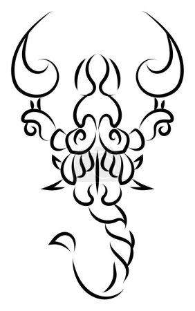 Ilustración de Tatuaje de escorpión abstracto, ilustración, vector sobre un fondo blanco. - Imagen libre de derechos
