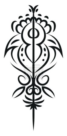 Ilustración de Hermoso tatuaje ornamento, ilustración, vector sobre un fondo blanco. - Imagen libre de derechos