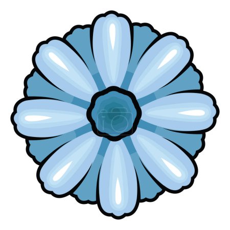 Téléchargez les illustrations : Tatouage fleur bleue, illustration, vecteur sur fond blanc. - en licence libre de droit