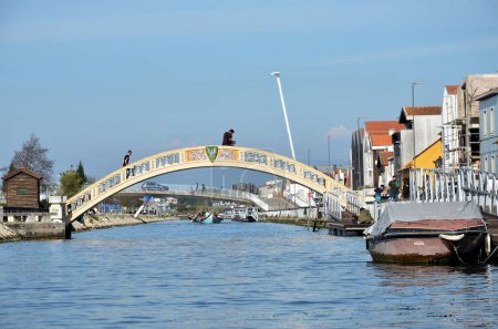 Photo for Traditionally decorated bridges over the Ria de Aveiro - Royalty Free Image