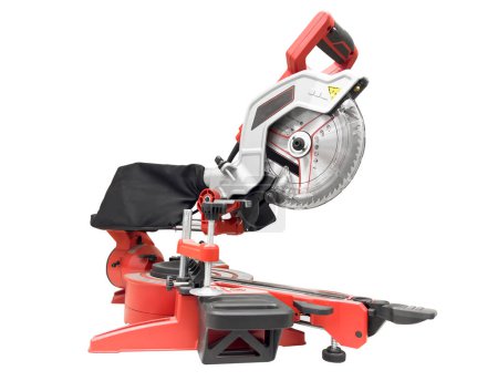 Photo for Compound miter saw isolated on a white background. Power tool miter saw isolated. - Royalty Free Image