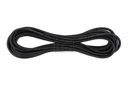 Téléchargez les photos : Câble coaxial noir isolé sur fond blanc. - en image libre de droit