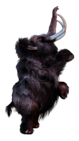 Photo for 3D rendering of a woolly mammoth isolated on white background - Royalty Free Image