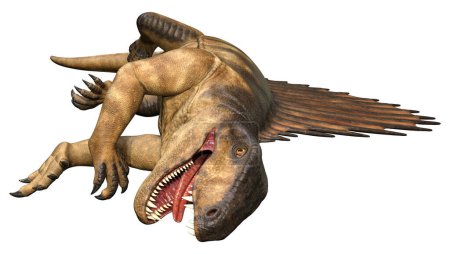 3D-Darstellung eines Dinosauriers Dimetrodon isoliert auf weißem Hintergrund