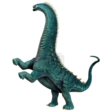 3D-Darstellung eines Dinosaurier-Alamosaurus isoliert auf weißem Hintergrund