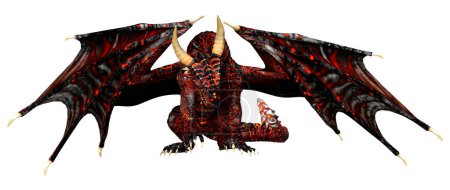 Téléchargez les photos : 3d rendu d'un dragon fantasme isolé sur fond blanc - en image libre de droit