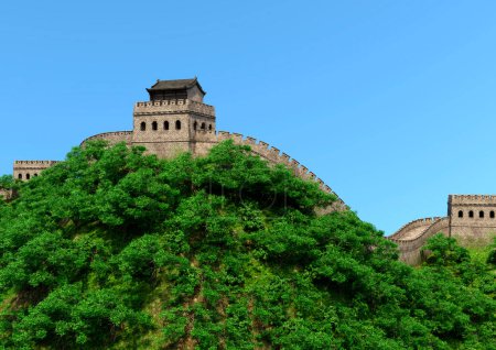 Téléchargez les photos : 3D rendering of a Great Wall of China, a historic fortification - en image libre de droit