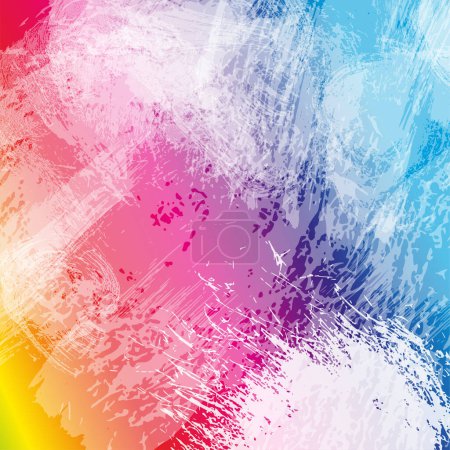 Photo for Colorful abstract grunge background, vector EPS10. Multicolor abstract wallpaper. Vivid backgrounds series. Bright rainbow colours. Vector without gradient with copy-space. High quality traced brushes - Royalty Free Image