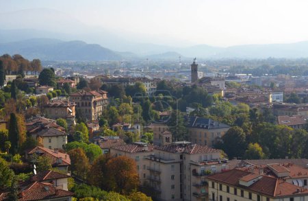 Photo for Aerial view of Bergamo city, Italy - Royalty Free Image