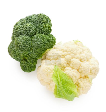 Frisches Gemüse. Brokkoli und Kohl isoliert auf weißem Hintergrund. Konzept für gesunde Ernährung
