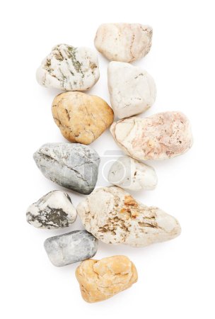 Photo for Spa stones isolated on white background. Zen still life arrangement - Royalty Free Image