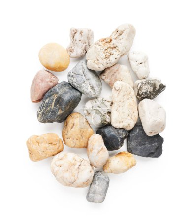Photo for Spa stones isolated on white background. Zen still life arrangement - Royalty Free Image