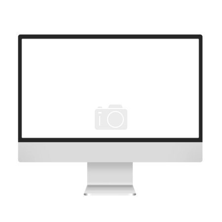 Téléchargez les photos : Oled technology led display isolated on white background. Computer pc monoblock - en image libre de droit