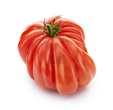 Photo for Fresh ripe tomato closeup isolated on white background - Royalty Free Image