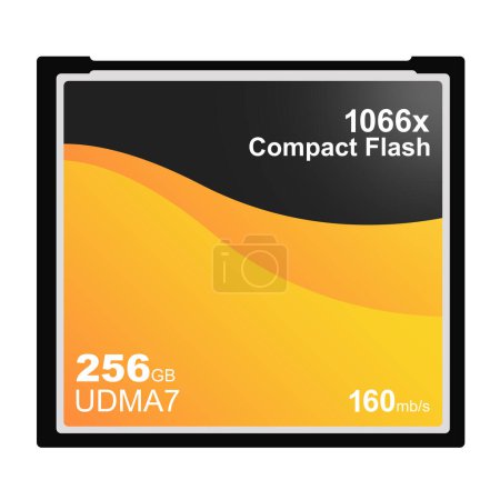 Foto de Compact flash memory card illustration isolated on white background - Imagen libre de derechos