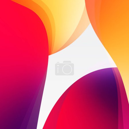Foto de Colores vibrantes abstracto líneas onduladas plantilla fondo - Imagen libre de derechos
