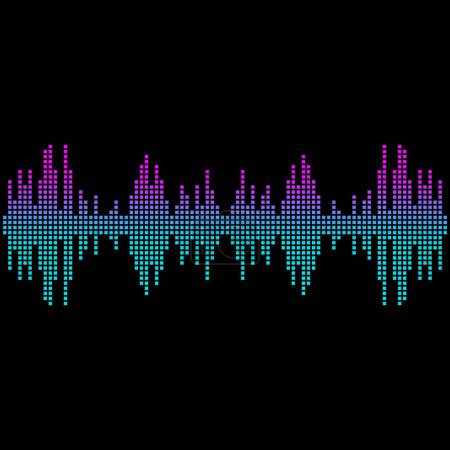Téléchargez les photos : Pixel abstract neon frequency wave background - en image libre de droit