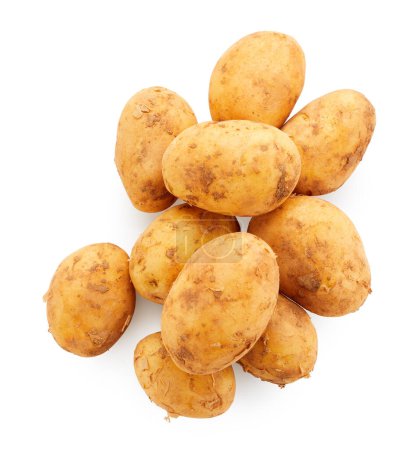 Téléchargez les photos : Potatoes vegetable vegetarian food isolated on white background - en image libre de droit