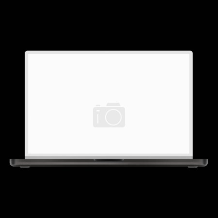 Photo for Open laptop empty screen over black background - Royalty Free Image