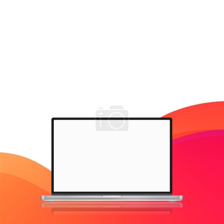 Photo for Open laptop empty screen over abstract background - Royalty Free Image