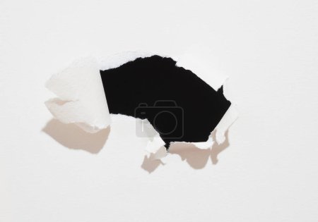 Photo for Ripped paper with hole minimalistic abstract background - Royalty Free Image