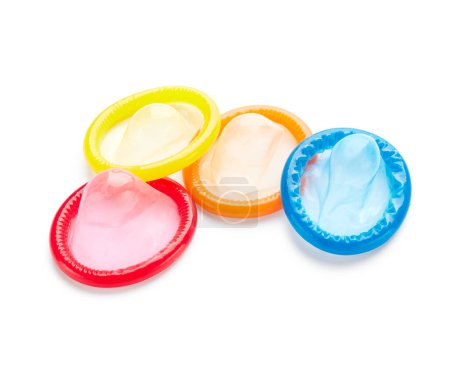 Foto de Preservativos aislados sobre fondo blanco - Imagen libre de derechos