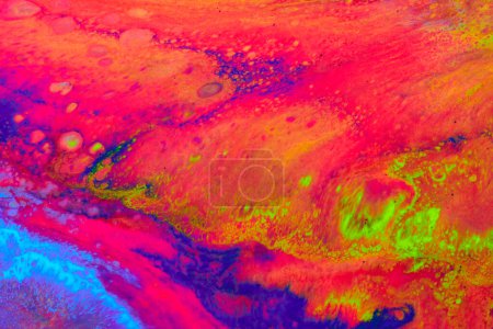 Photo for Spectrum flowing paint texture. Paper marbling abstract background - Royalty Free Image