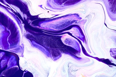 Photo for Flowing paint texture. Paper marbled abstract background - Royalty Free Image