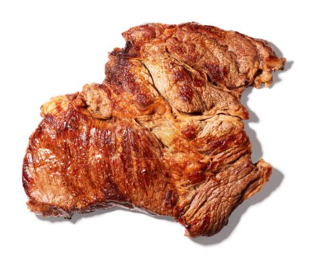 Téléchargez les photos : Beefsteak grillé isolé sur fond blanc - en image libre de droit