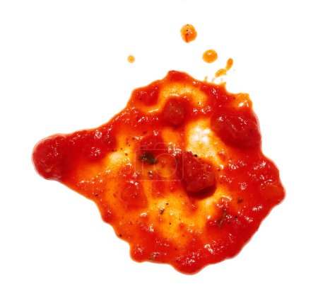 Téléchargez les photos : Tremper les taches de ketchup et les taches isolées sur fond blanc - en image libre de droit