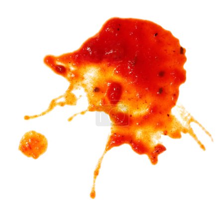 Photo for Dip ketchup blots and stains isolated on white background - Royalty Free Image