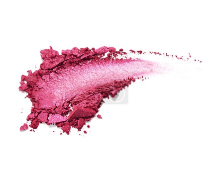 Photo for Crushed pink eye shadow isolated on white background - Royalty Free Image