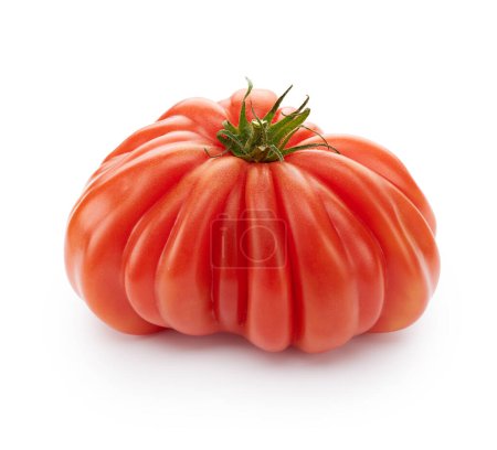 Foto de Vegetales de tomate maduros rojos aislados sobre fondo blanco - Imagen libre de derechos