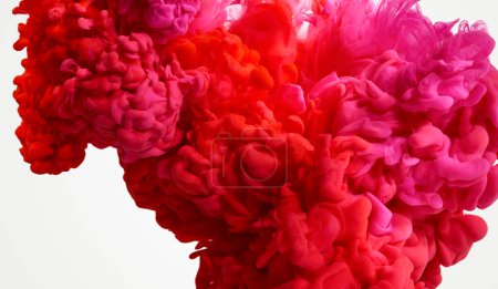 Foto de Textura de salpicadura de pintura roja y rosa en agua - Imagen libre de derechos