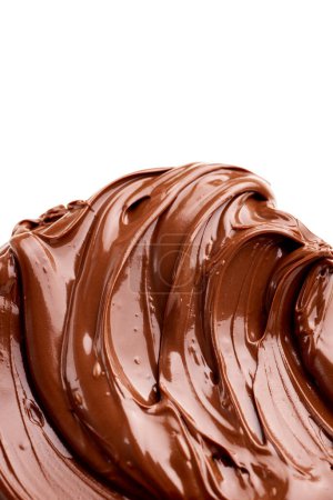 Photo for Chocolate melted cream paste isolated on white background - Royalty Free Image