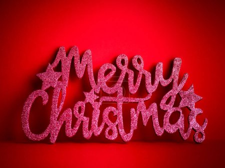 Photo for Merry Christmas 2024 red background - Royalty Free Image