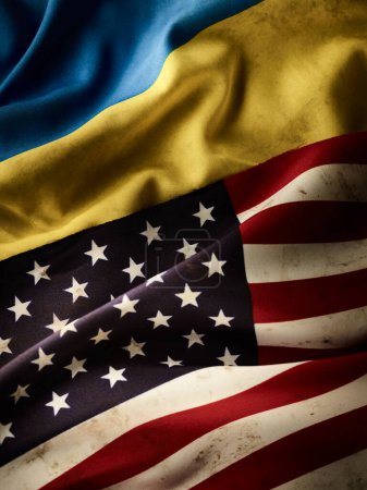 Foto de Estados Unidos de América apoya a Ucrania. Concepto de fondo - Imagen libre de derechos