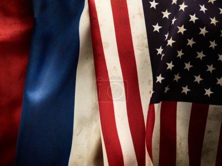 Téléchargez les photos : États-Unis d'Amérique et la Russie drapeaux arrière-plan. Notion de conflit de deux Etats - en image libre de droit