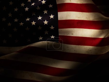 Foto de Bandera Grunge de fondo de los Estados Unidos de América. Concepto Memorial Day - Imagen libre de derechos