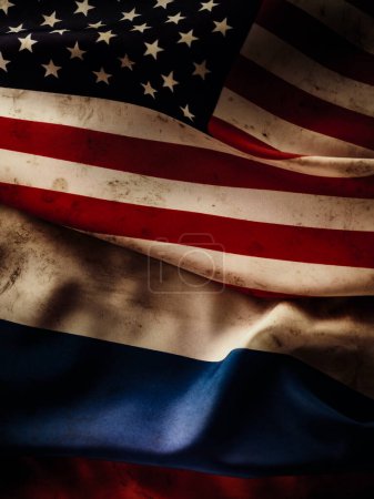 Foto de Estados Unidos de América y Rusia banderas de fondo. Concepto de conflicto de dos estados - Imagen libre de derechos