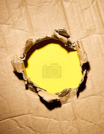 Photo for Ripped crumpled cardboard texture background - Royalty Free Image