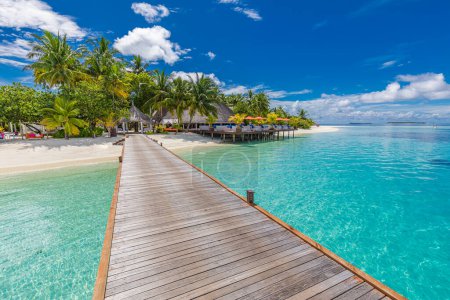 Photo for Beautiful tropical beach with pier - Royalty Free Image