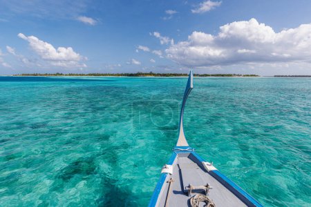 Photo for Beautiful Maldives paradise. amazing sea coast sky beach, tropical island nature. Exotic destination, best summer vacation - Royalty Free Image