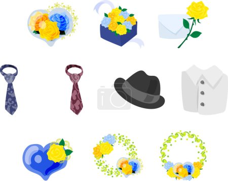 The cute and wonderful icon set to convey gratitude and blessings on Father's Day