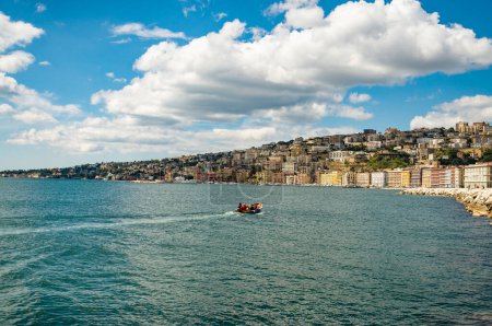Photo for City of Naples seen from the seafront of Naples in Italy - Royalty Free Image